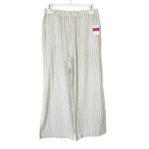 NEW Fresh Produce Pull On Cropped Pants Womens Size XS Beige Wide Leg Capris